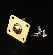 Universal Electric Guitar Output Jack Plate Socket , Plastic /Cream 34x 28mm