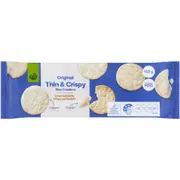 Woolworths Thin & Crispy Rice Crackers Original 100g
