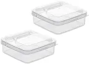 NAMOARLY 2Pcs Transparent Cheese Slice Storage Cases Butter Fresh Keeping Containers for Refrigerator Food Protectors for Home Use Friends