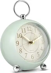 Neucox Silent Bedside Clocks Battery Operated Non Ticking Desk Clock Analogue Alarm Clock Bedroom Retro Alarm Clock Simple Loud Vintage Alarm Clocks with Light Large Display for Heavy Sleepers Office