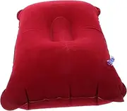 BCOATH Portable Inflatable Pillow Travel Pillows Camping Pillow Plane Pillow Bed Pillows Travel Neck Pillow Travel Sleep Pillow Hiking Pillow Inflatable Back Pillow Flocking Red