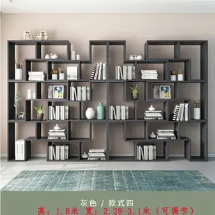 書架置物架家用客廳簡約組合格子架隔斷臥室書櫃落地書架子展示櫃