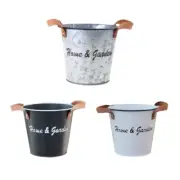 Iron Hanging- Planters Flower Pots Balcony Garden Railing Planters Metal Bucket