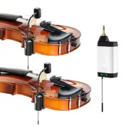 Dual UHF Violin Wireless Microphone Gooseneck Pick Up Instrument Clip-on Mics