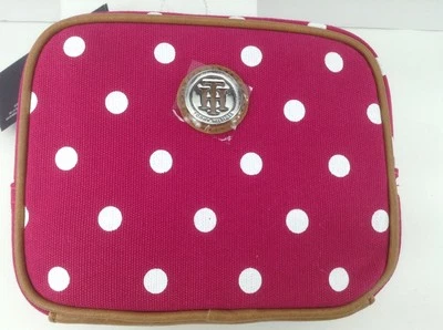Women's TOMMY HILFIGER Pink Dot SQUARE Cosmetics Bag - $32 MSRP