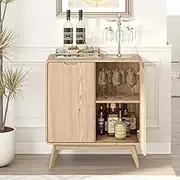Merryluk Sideboard Cabinet Bar Cabinet 2 Door Wine Cabinet,Small Cupboard Cabinet Storage with Shelves, Pantry Organiser for Kitchen, Hallway, Living Room, Bedroom and Bathroom
