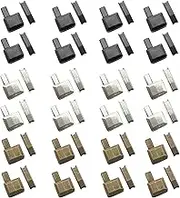 Pack of 24 Zip Repair, Zip Lock Head Slider Holder, Metal Replacement in 4 Sizes (#3, #5, #8, #10) for Jackets, Bags and Tents for Sewing and DIY Projects