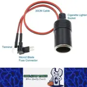 Cigarette Lighter Socket Micro2 Blade fuse Connector Adapter Plug Cable No Fuse