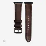 ONE-CSTORE32_ID 稀有軟墊 HORWEEN DUBLIN APPLE WATCH 手工皮革錶帶高級棕色螺母