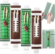 Sherr 4 Pieces Adjustable Football Elastic Band Pen Holder for Notebook, Football Pencil Holder Pen Sleeve Pouch Back to School Gift for Hardcover Journals Notebooks