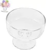 LABRIMP Glass Sundae Cup Footed Pudding Goblet for Snacks Cakes 220ml Dessert Bowl