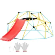 8FT Geometric Dome Climber with Slide for Kids Aged 3-9
