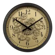 15 in. Oil-Rubbed Bronze Quartz Wall Clock with Moving Gears.