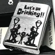 Zippo Lighter 21 Comical Drank Alien Drunk Old Man Unique Silver Satin Dranker