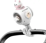 Portable Stroller Fan, Clip Fan, Lightweight Strong Airflow Device, Cooling Tool for Shopping, Camping, Car Seat, Outdoor, Travel, 7.87x4.33x4.53 Inches, White, Pink