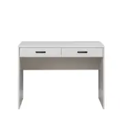European Cabinetry White Fluted Oval Black Handles Odessa Desk