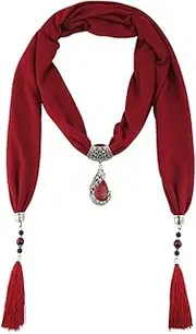 [generic] Womens Ethnic Retro Beaded Tassels Scarf with Water