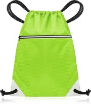 Drawstring Gym Bag | Waterproof Rucksack with Outside, inside Zip Pockets, Re...