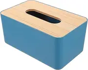 TINEASUR Rectangular Tissue Box Cover Napkin Storage Holder Wooden Lid for Bathroom Living Room