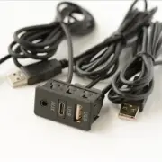 Car SUV Dash Flush Mount AUX Typr C USB Port Panel Extension Cable Adapter 1.5m (for: Honda Civic)