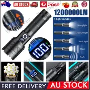 1200000LM LED Flashlight Zoom Light Super Bright Torch Rechargeable Lamp 5 Modes