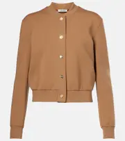 ['S Max Mara] 'S Max Mara Cotton-blend cropped jacket UK 14 beige