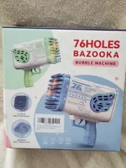 Bazooka Bubble Machine - 76 Holes - Blue - Lights & Sounds - Open Box Free Ship