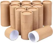 12PCS 50Ml Burlywood Kraft Paperboard Tubes round Kraft Paper Containers for Pen