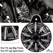 Black Cut 110dB CNC Horn Speaker Cover For Harley Electra Street Glide Road King