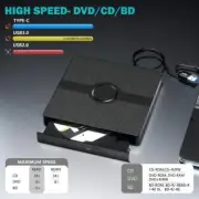 External CD DVD Drive For PC Laptop Windows 11 10 Reader USB Burner Writer