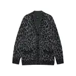 [Anine Bing] Anine Bing Banks Leopard-print Button Cardigan S GREY/BLACK