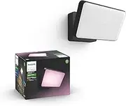 Philips Hue White and Colour Ambiance LED Discover Black Garden FloodLight Compatible with Alexa