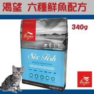 小Q狗~Orijen 渴望 六種鮮魚+海藻 340G 貓飼料/貓糧