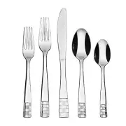 CHECKERS Silverware Set for 4, 20-piece Flatware (Dinner Fork, Salad Fork, Kn...