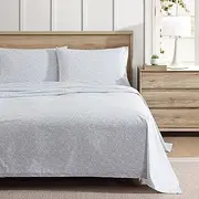 [Eddie Bauer] Full Sheets, Cotton Percale Bedding Set, Cool & Breathable Home Decor (Little Blossom, Full)