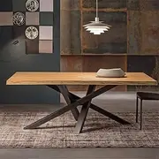 NIUYAO Solid Wood Dining Table, Modern Luxury Wood Rectangle Dining Table Pine Tabletop Furniture with 4 Legs Pedestal in Color Black for Dining Room Kitchen -47.2" L x 23.5" W x 29.5" H