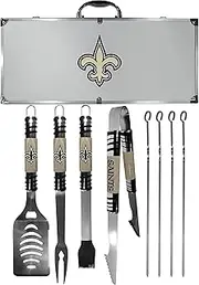 Siskiyou Unisex Denver Broncos 8 pc Tailgater BBQ Set F8BQ020-P, Unisex, NFL New Orleans Saints 8 pc Tailgater BBQ Set, F8BQ150, Steel, One Size