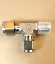 Parker Stainless Run Tee Union 8MRT8N-316, 1/2" A-LOK Tube x 1/2" NPT Pipe