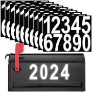 Mailbox Numbers Stickers, 10 Sets Large 4 inch 0-9 Adhesive House Numbers White