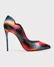 Christian Louboutin HOT CHICK 100 Retro Illusion Scallop Heels Pump Shoes $895