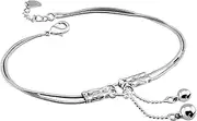 [XNQPOUHA] Looking Ornament. Anklet/Anklets Fashion Cute Girl Bell Anklets Women 925 Silver Snake Chain Anklets Contracted Double Chain 27cm Anklets Ankle Bracelets