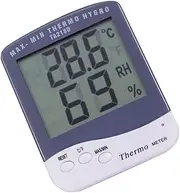 Large Screen Moisture Meter Digital Hygrometer Room Temperature Thermometer Max/min Memory Easy Operation Battery- Lcd Display