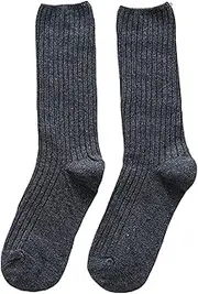 [Sarkoyar] 1 Pair Pile Socks Keep Warm Skin-affinity Long Tube Student Girls Pile Stockings for Girls, Dark Gray, One Size, Dark Gray, One Size
