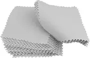 BATHVEVE 50Pcs Grey Suede Jewelry Polishing Cloth Cleaning Wipe for Silver Jewelry Watches Glasses for Removing Scratches and Tarnish Lint and Reusable