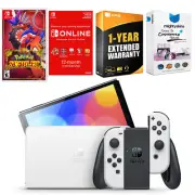 Nintendo Switch White OLED + Pokemon Scarlet + NSO 1 Year Family Membership