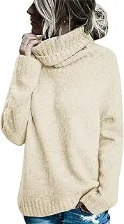 [Hestenve] Womens Pullovers Sweaters Turtle Neck Long Sleeve Loose Cozy Chunky Sweater Top Outfit