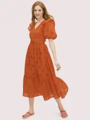 spade clover eyelet dress