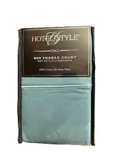 Hotel Style 600 Thread Count Cotton Pillow Cases Teal Solid Size King Set Of 2