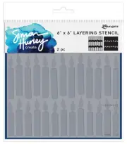 2 Pack Simon Hurley create. Layering Stencil 6"X6"-Candles HUS80978