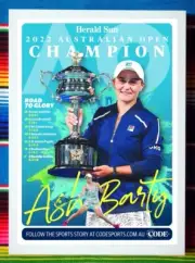 Framed ASH BARTY 2022 Australian Open Champion Tennis Poster - 84 x 59 x 3cm